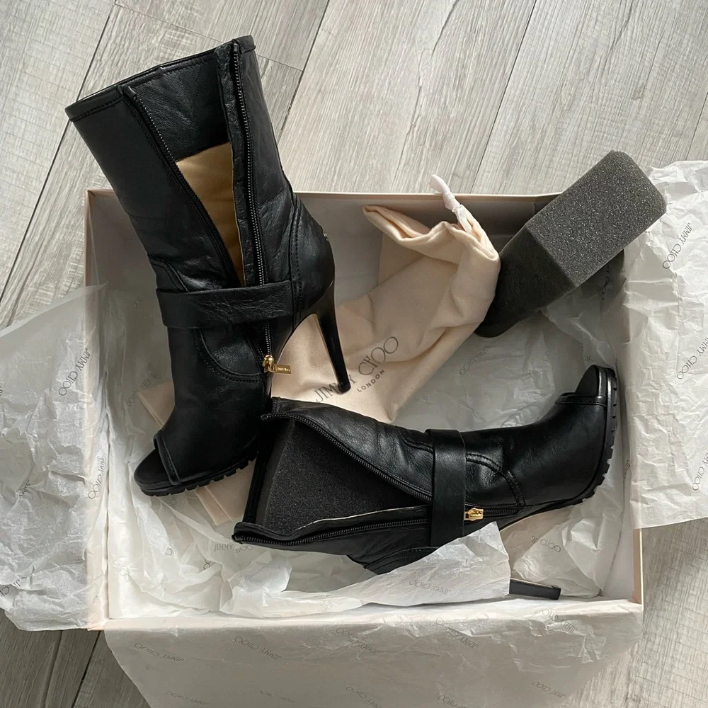 🎉HP🎉JIMMY CHOO BIKER BOOTIES - Picture 5 of 16